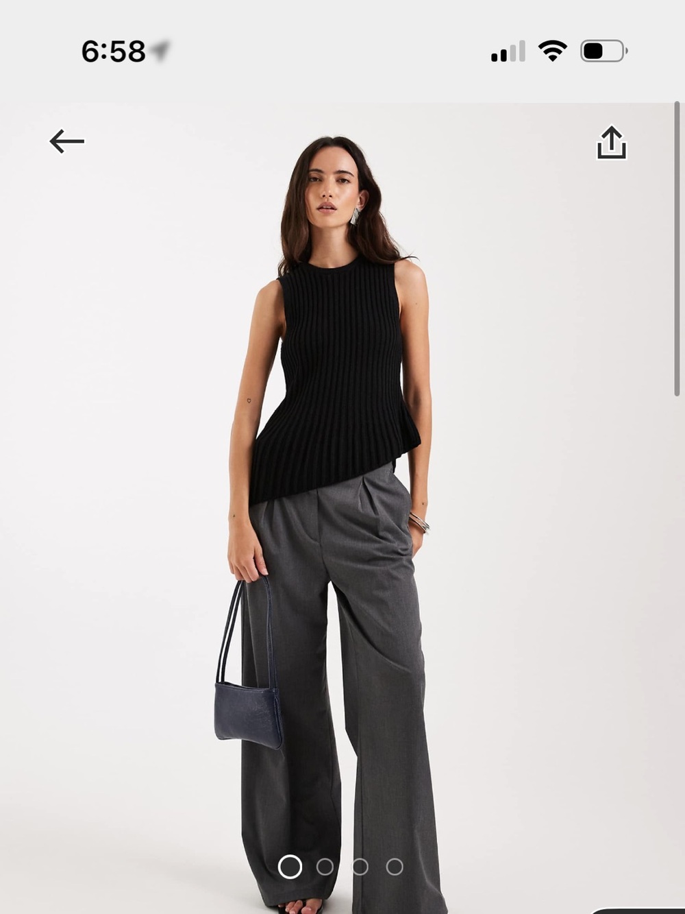 ASOS Black Ribbed Sleeveless Tank Top